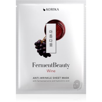 KORIKA FermentBeauty Anti-wrinkle Face Sheet Mask with Fermented Wine and Hyaluronic Acid mască facială de pânză cu efect anti-rid, cu vin fermentat și acid hialuronic - imagine 2